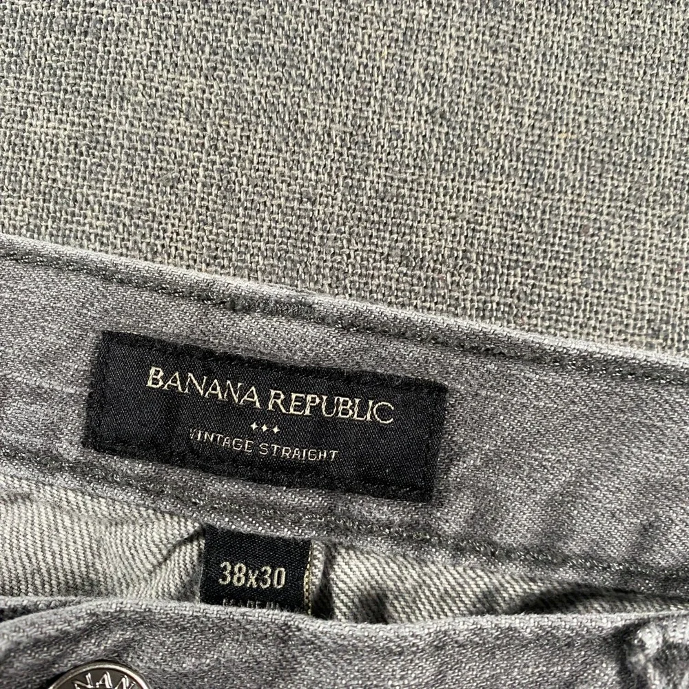 Banana Republic‎ Vintage Straight Jeans Mens 38x30 (Fits 38x28) Grey Denim Pants